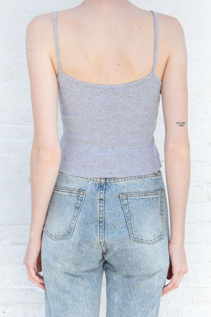 Debardeur Brandy Melville Lorene Cropped Grise | YBP-66451876